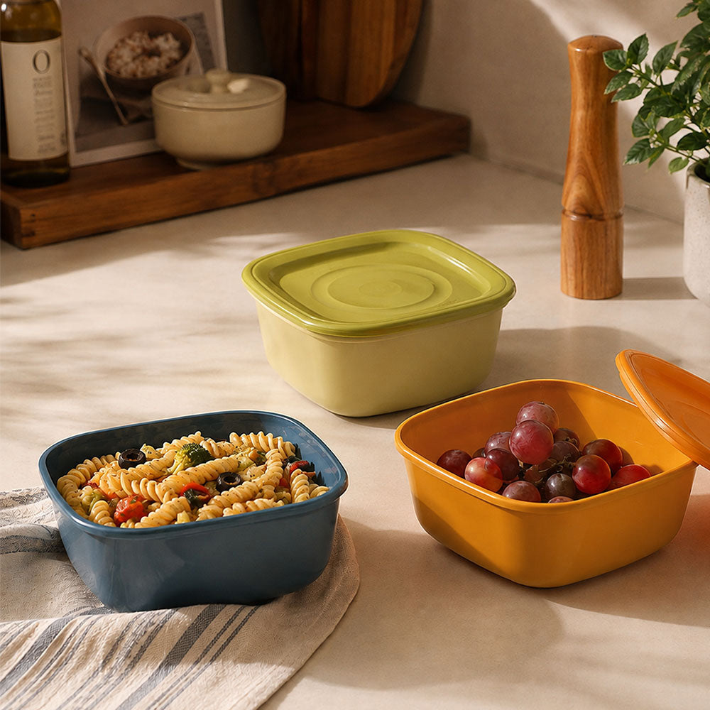 Everfresh Square Food Containers 740ml, Set of 3 - Assorted