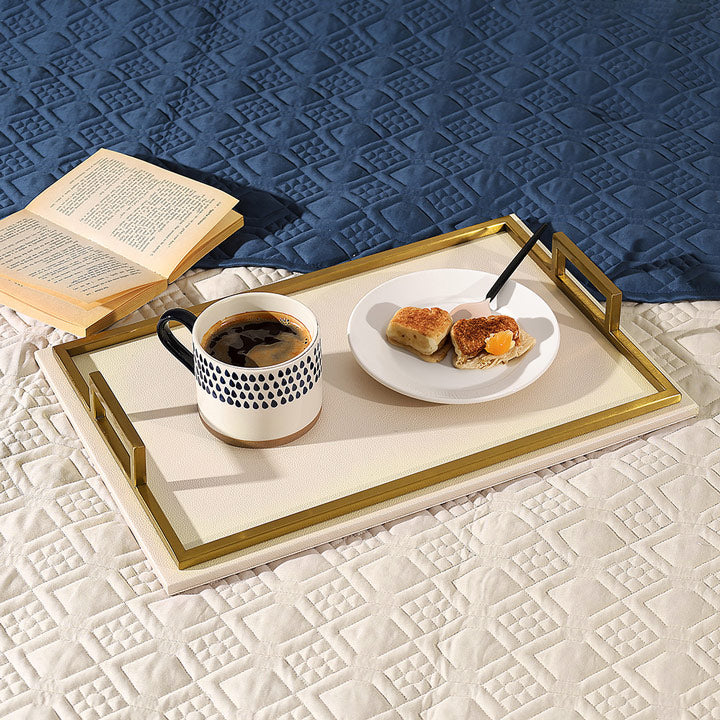 Everly Serving Tray - Ivory & Dull Gold