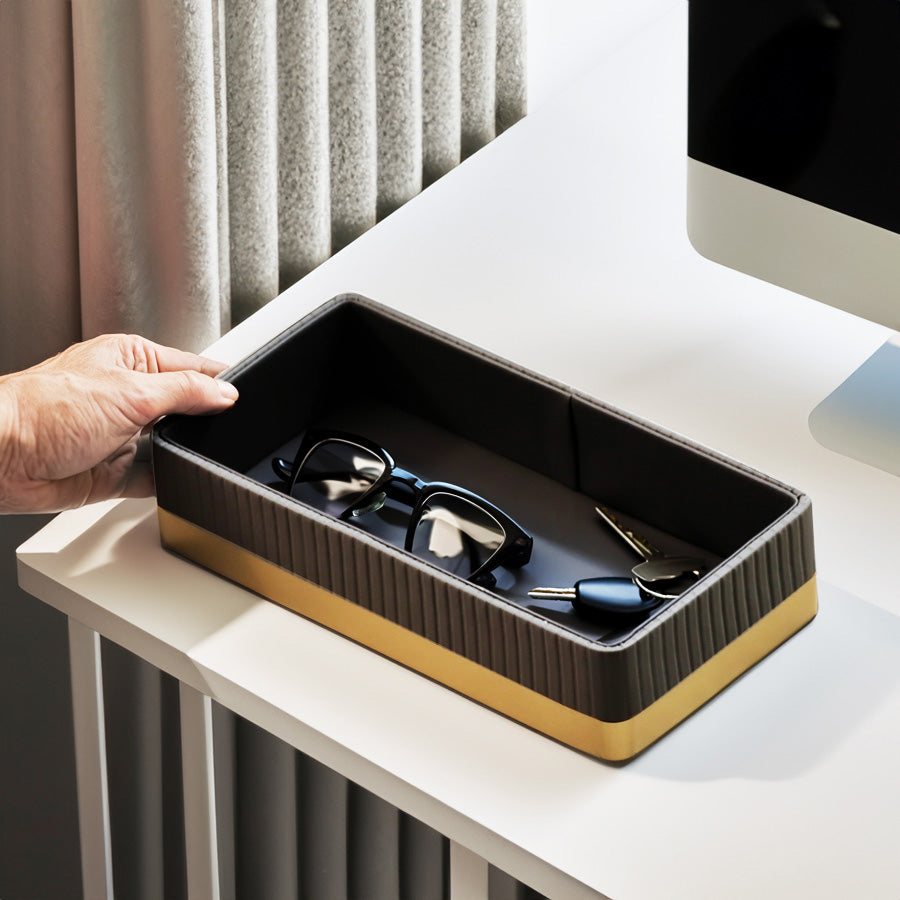 Everly Valet Tray - Black Gold