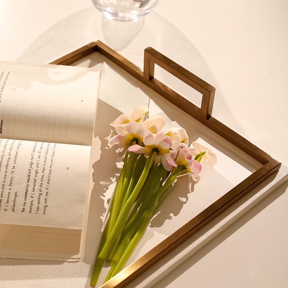 Everly Serving Tray - Ivory & Dull Gold
