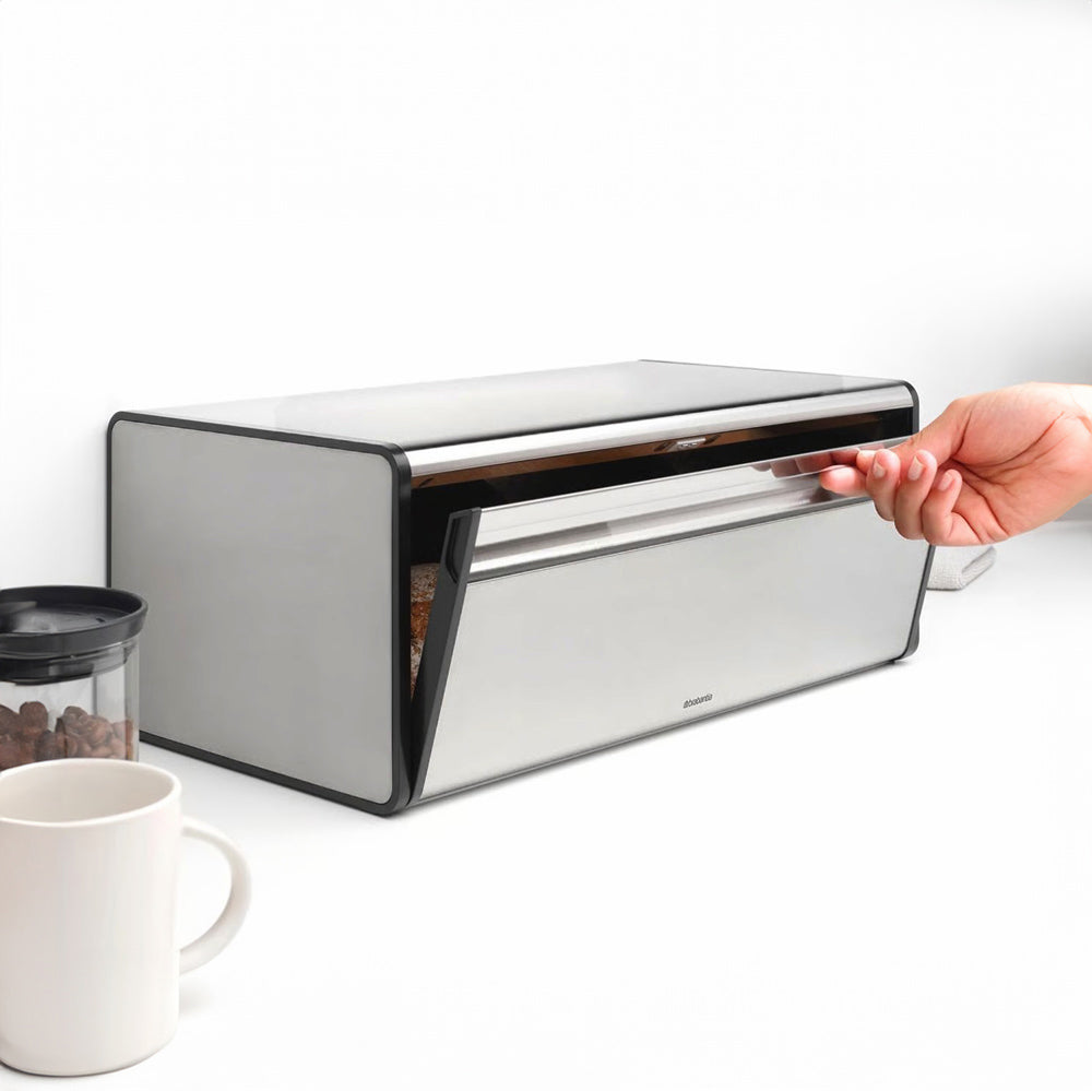 Fall Front Bread Bin - Matte Steel