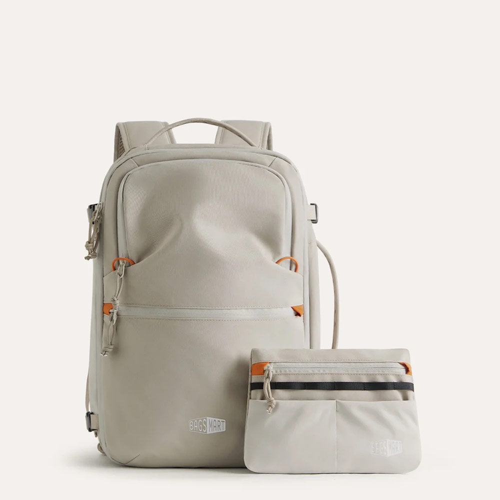 Faro Travel Backpack With Pouch - Off White