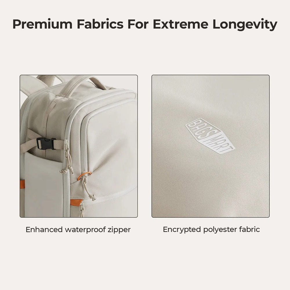Faro Travel Backpack With Pouch - Off White