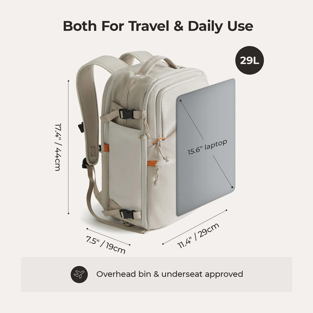 Faro Travel Backpack With Pouch - Off White