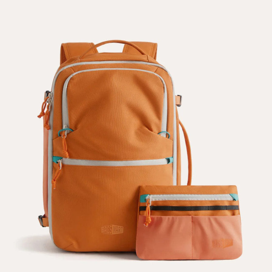Faro Travel Backpack With Pouch - Rust Orange