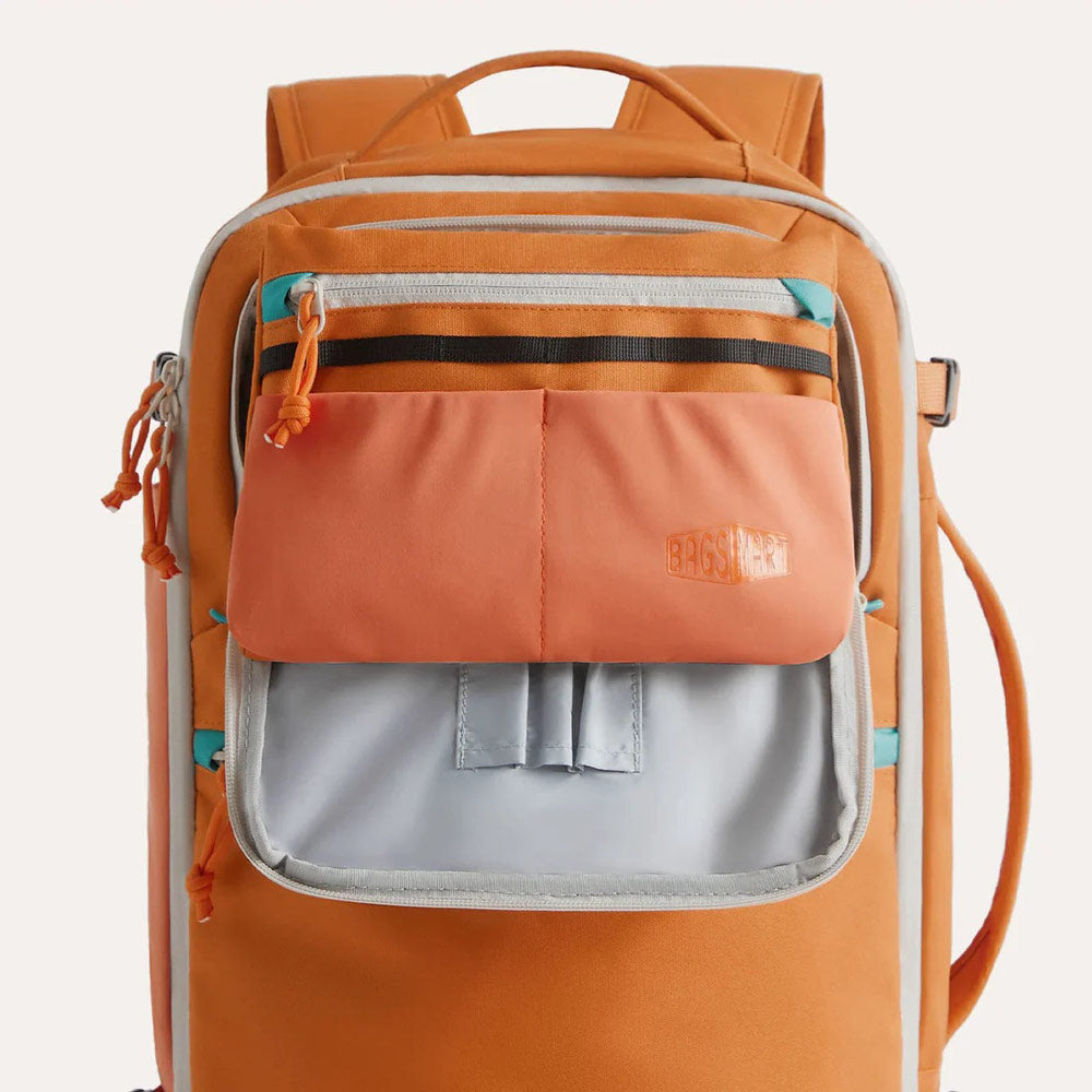 Faro Travel Backpack With Pouch - Rust Orange