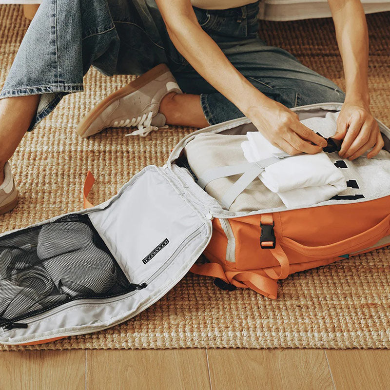 Faro Travel Backpack With Pouch - Rust Orange