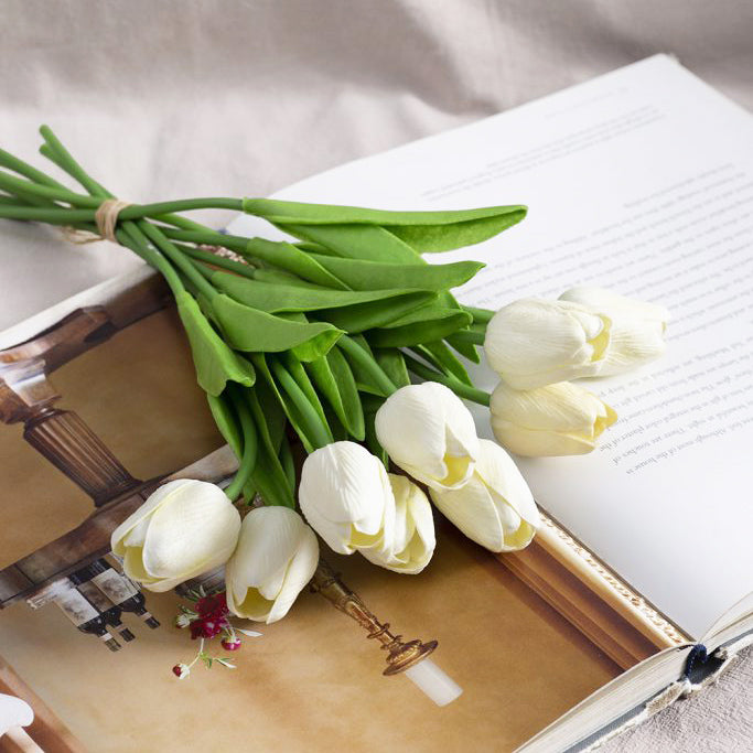 Tulip Buds Faux Bunch - White