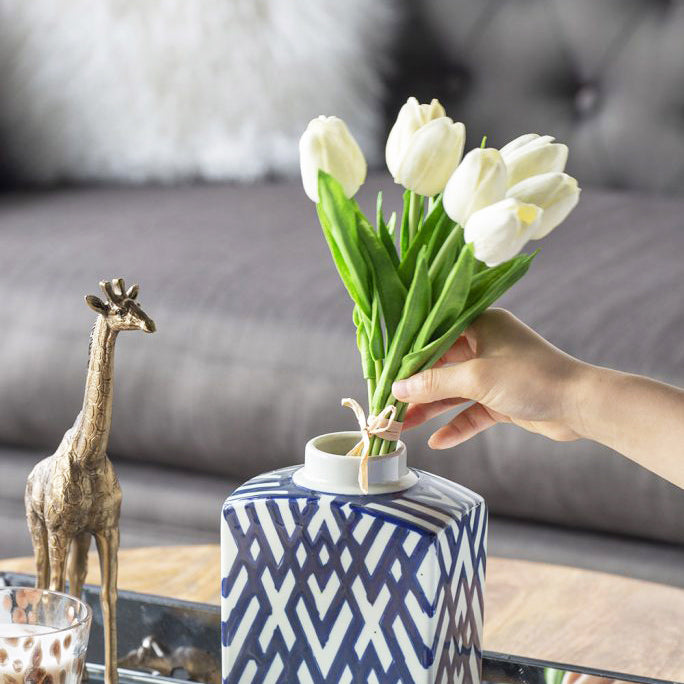 Tulip Buds Faux Bunch - White