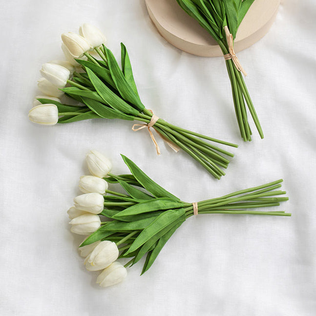 Tulip Buds Faux Bunch - White