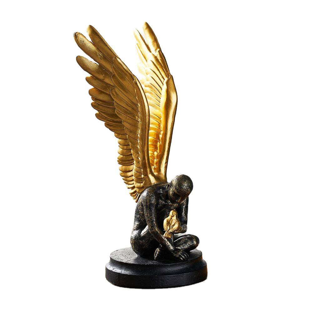 Feather Friends Sculpture Medium - Charcoal Gold