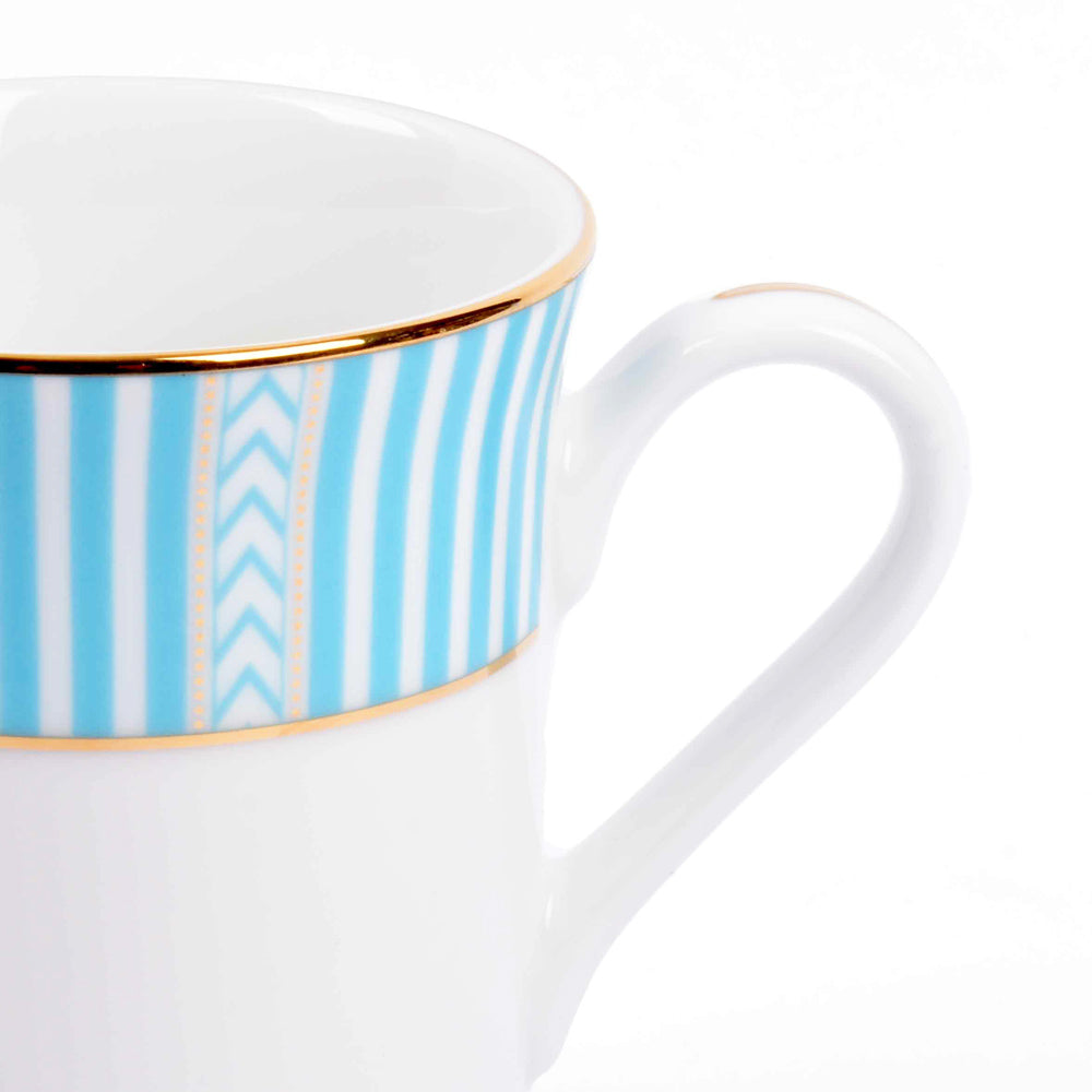 Fete Classic Coffee Mugs, Set of 2 - Stripe Blue