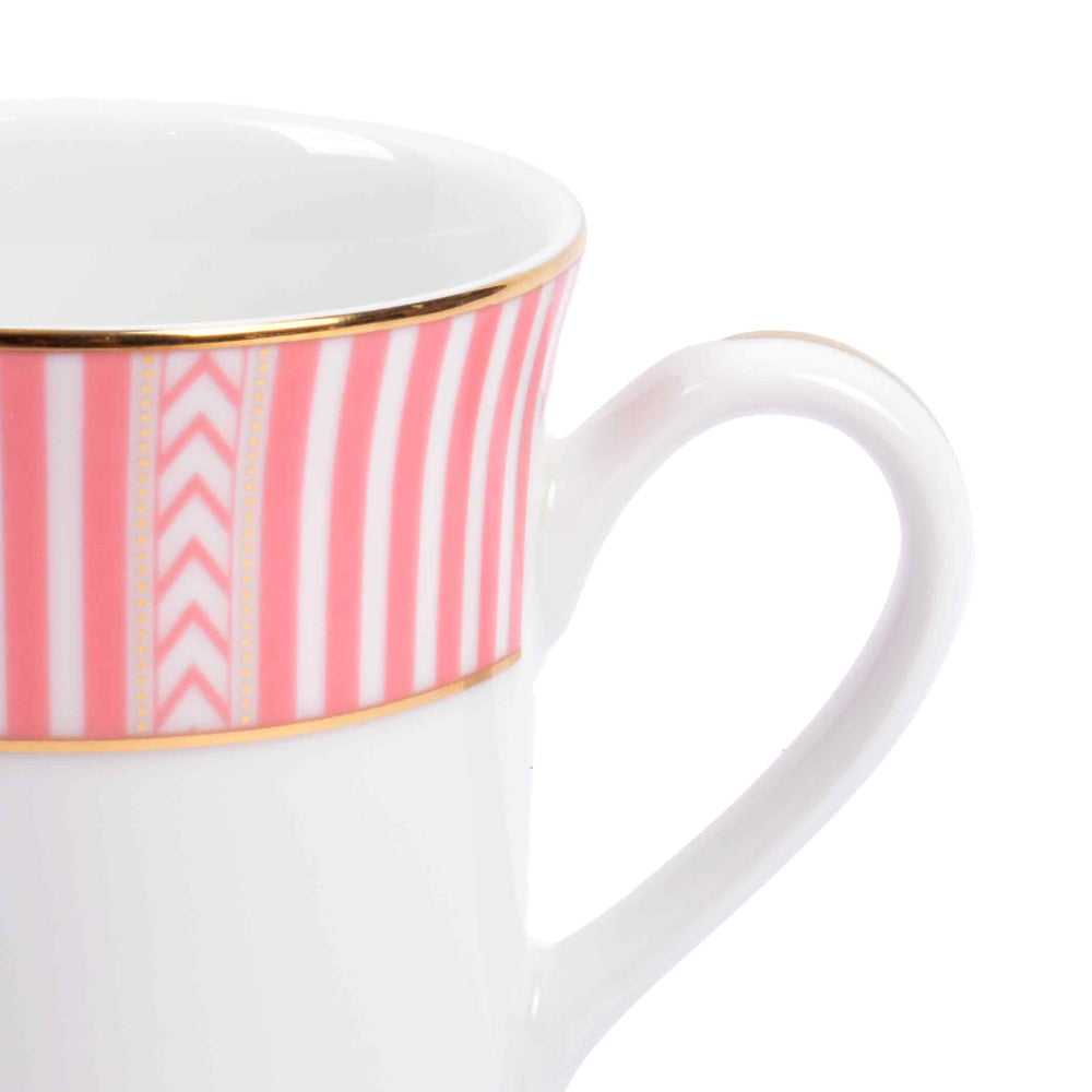 Fete Classic Coffee Mugs, Set of 2 - Stripe Pink