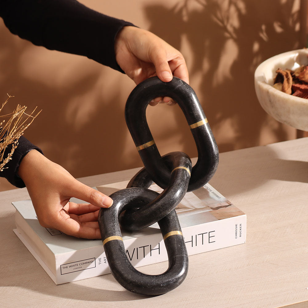 Fetters Marble Sculpture - Black Gold