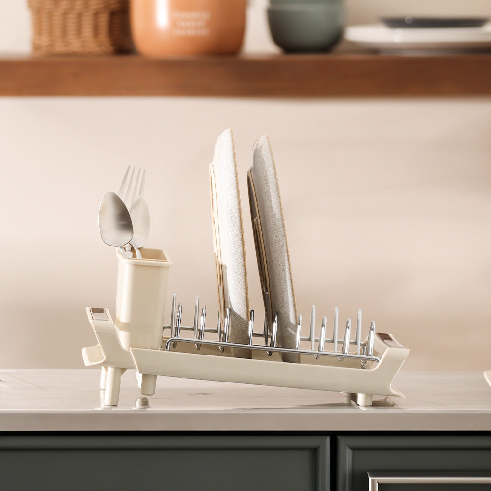 Fina Slim Expandable Dish Rack - Beige