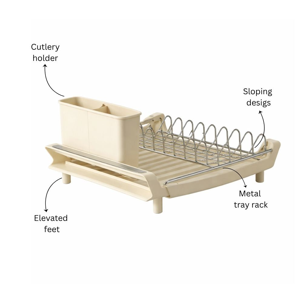 Fina Slim Expandable Dish Rack - Beige