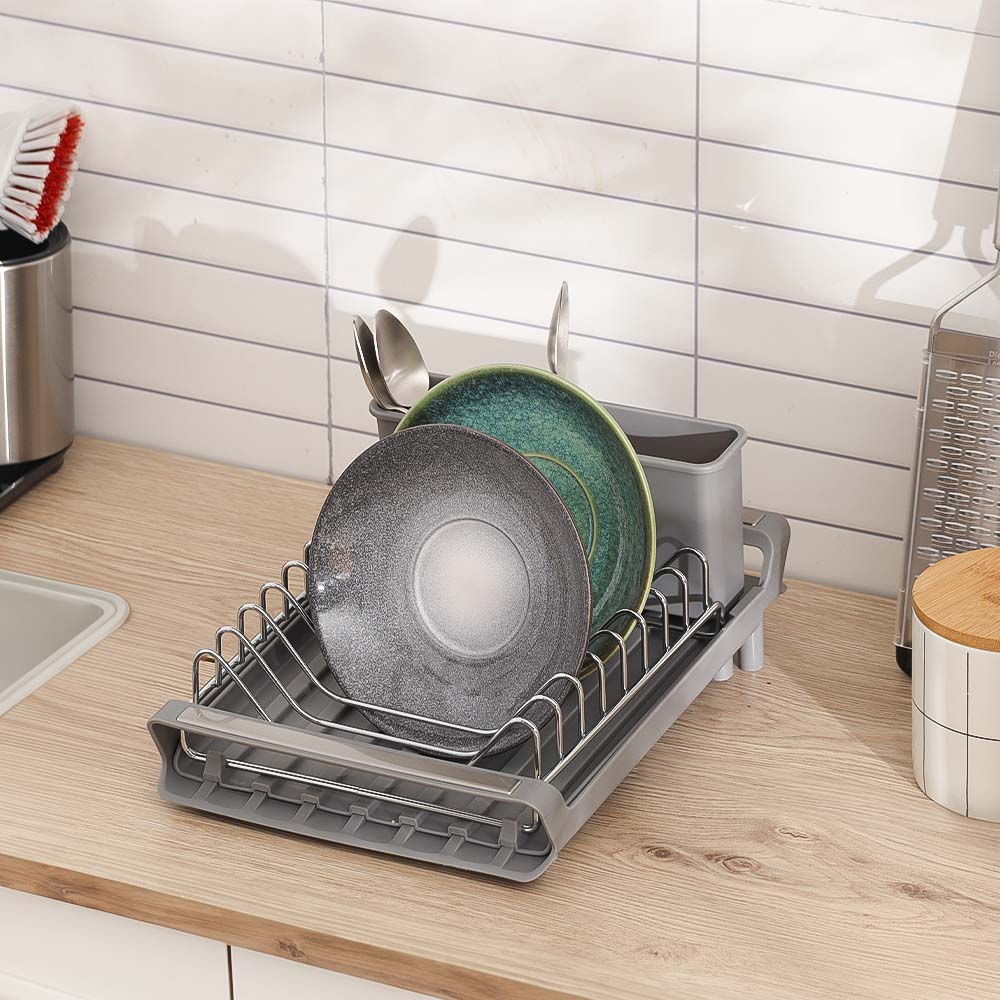 Fina Slim Expandable Dish Rack - Grey