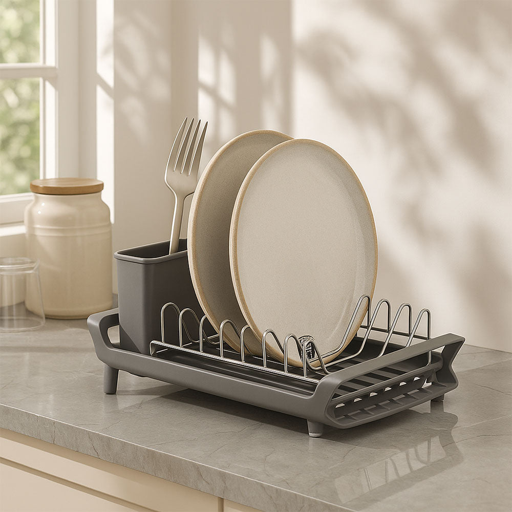 Fina Slim Expandable Dish Rack - Grey