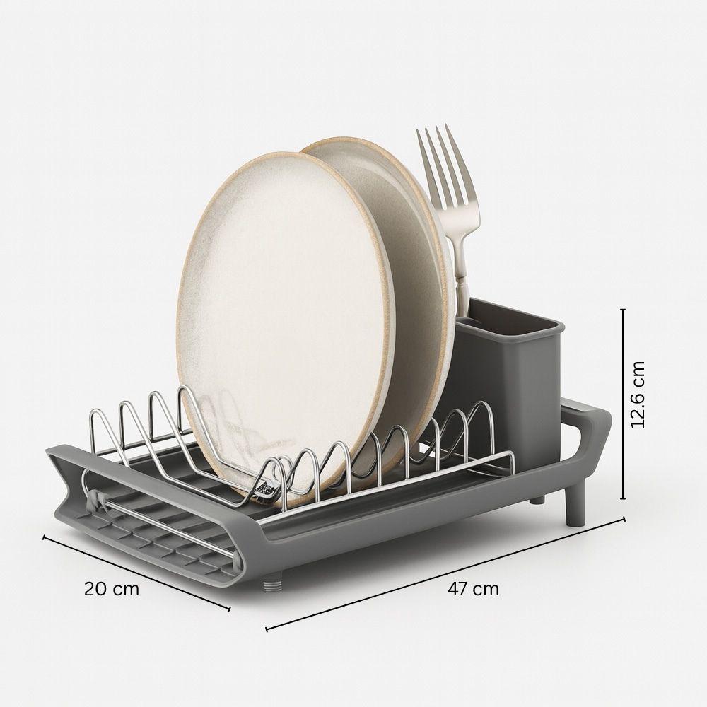 Fina Slim Expandable Dish Rack - Grey