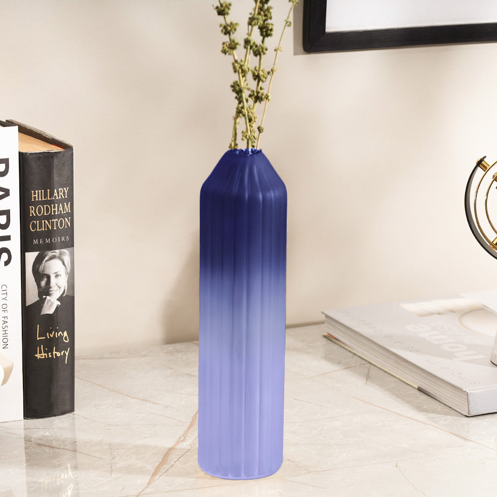 Botella Glass Vase Medium - Frosted Sapphire