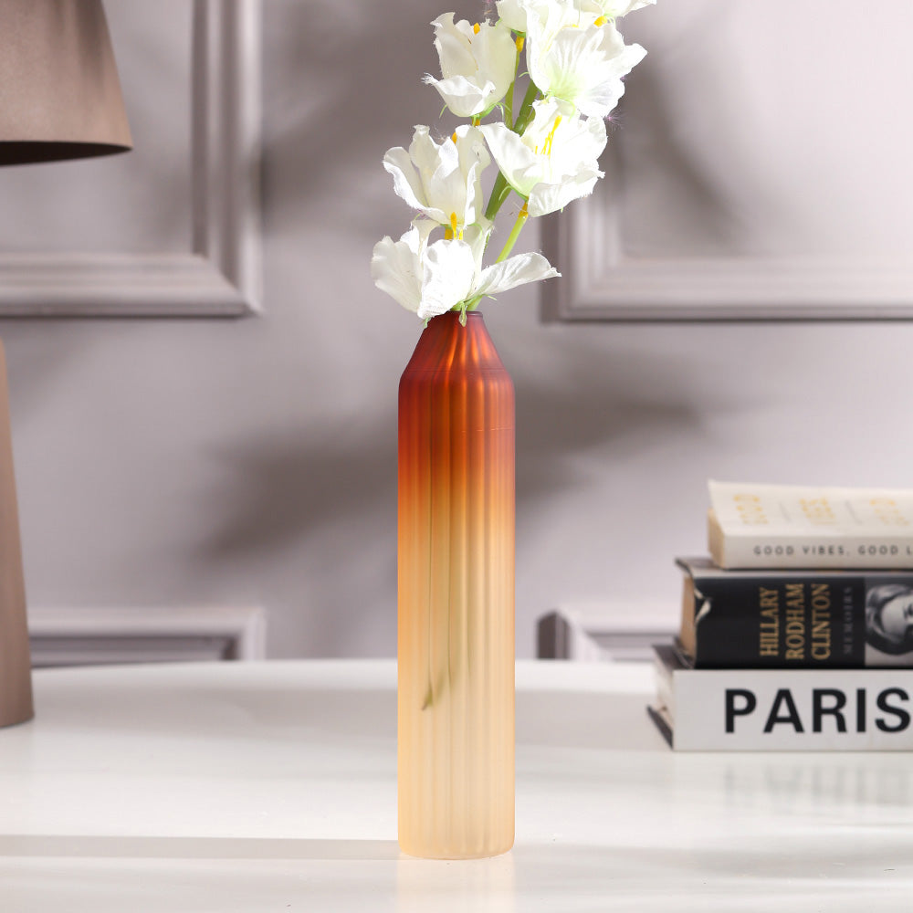 Botella Glass Vase Slim - Frosted Amber
