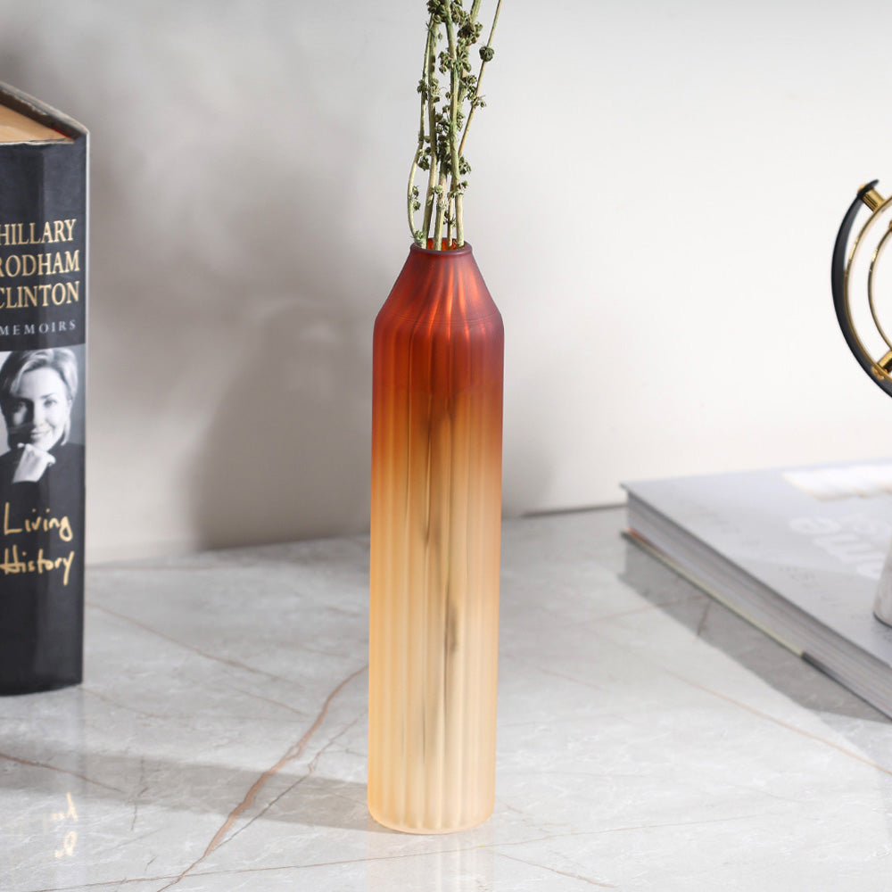 Botella Glass Vase Slim - Frosted Amber