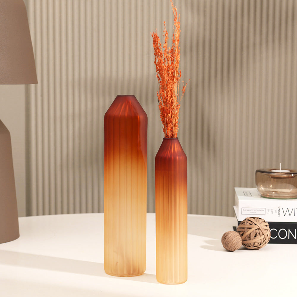 Botella Glass Vase Slim - Frosted Amber