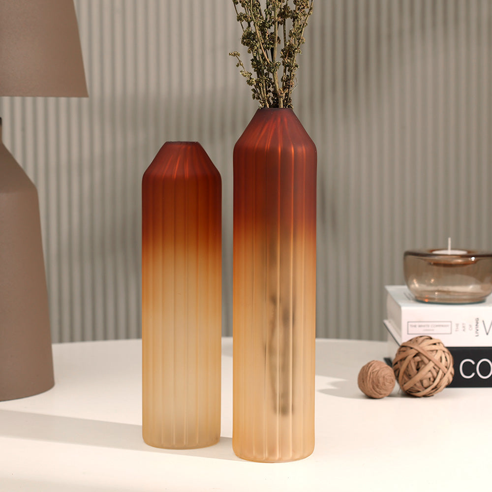Botella Glass Vase Tall - Frosted Amber