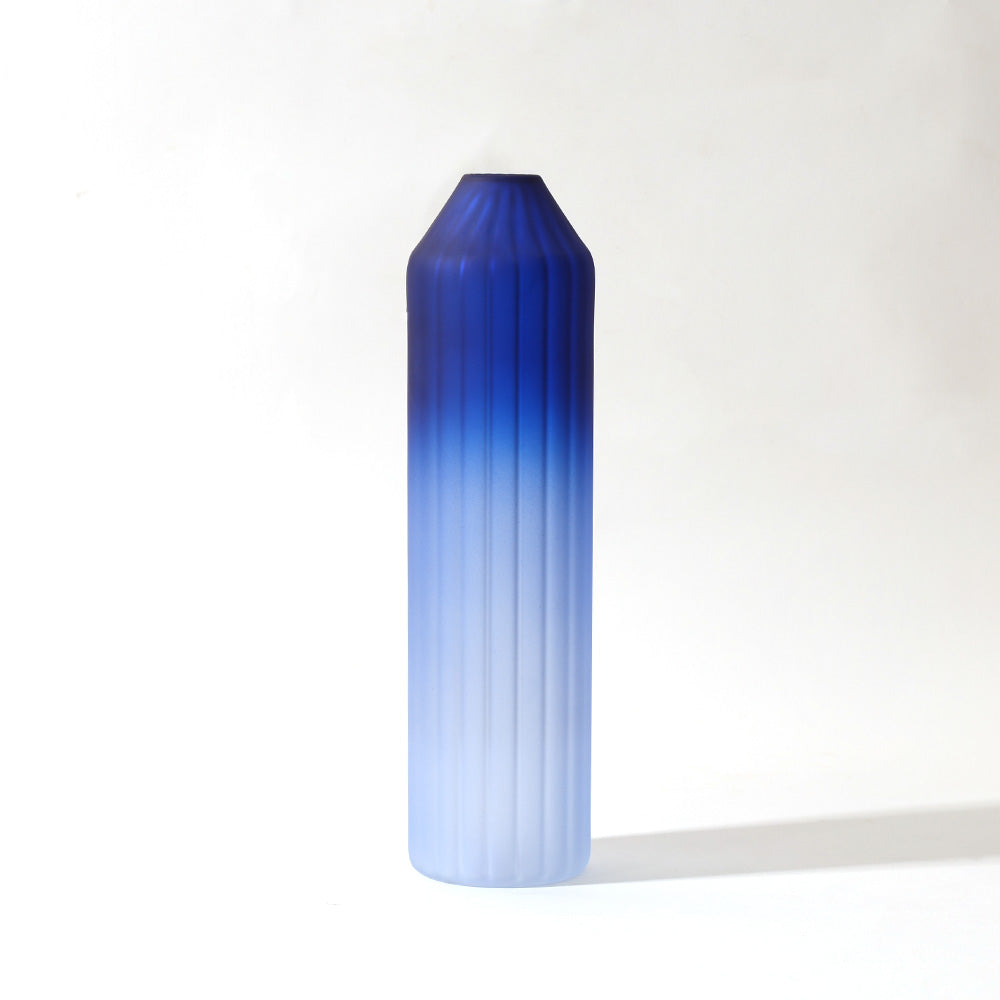 Botella Glass Vase Tall - Frosted Sapphire
