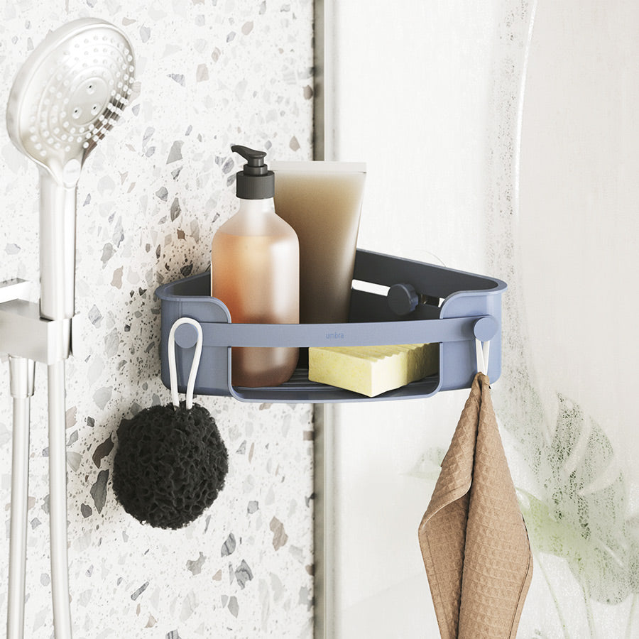 Flex Adhesive Corner Bin - Blue
