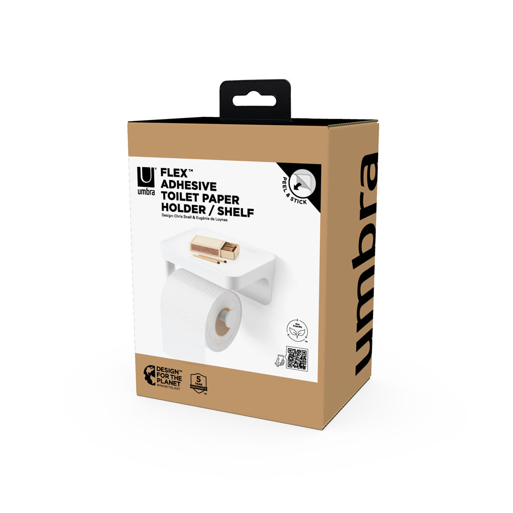 Flex Adhesive Toilet Paper Holder - White