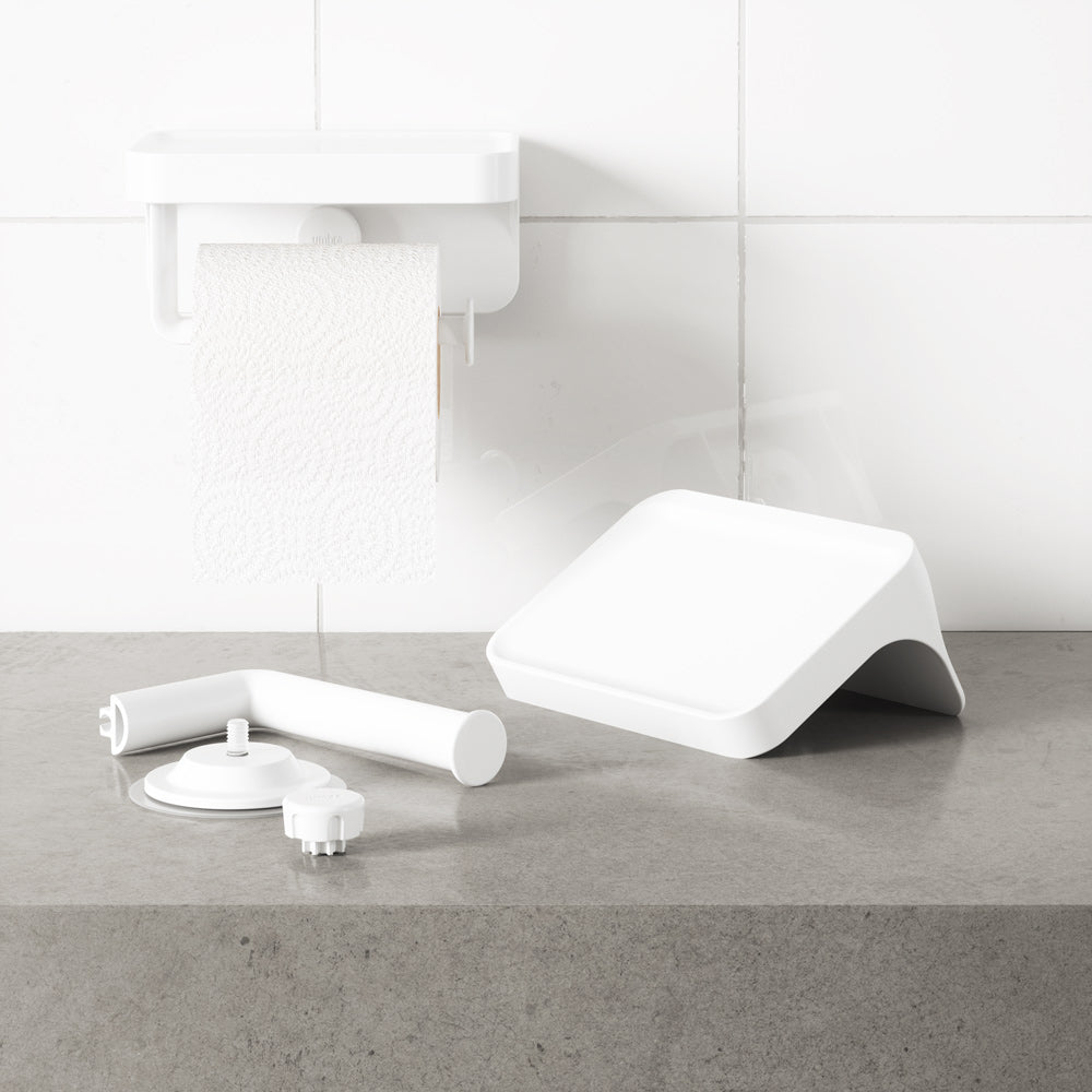 Flex Adhesive Toilet Paper Holder - White