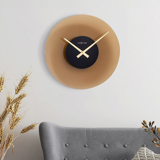 Float Glass Wall Clock 40cm - Brown