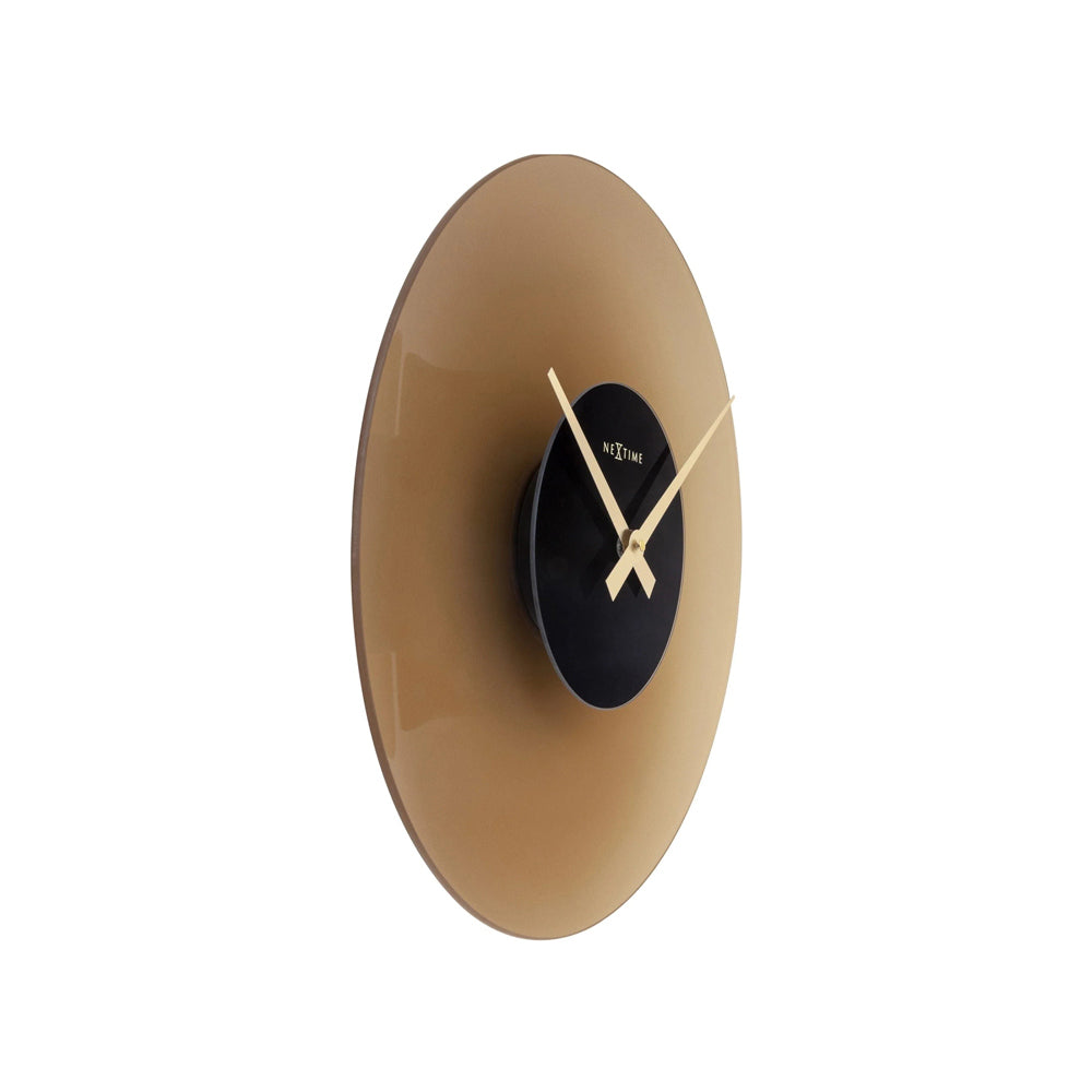 Float Glass Wall Clock 40cm - Brown