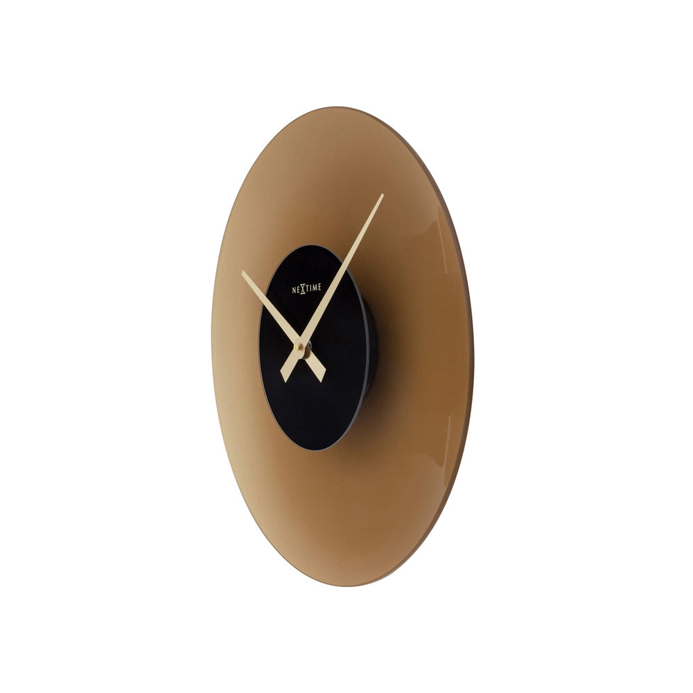 Float Glass Wall Clock 40cm - Brown