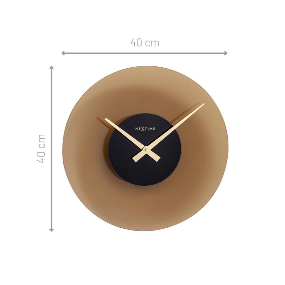 Float Glass Wall Clock 40cm - Brown