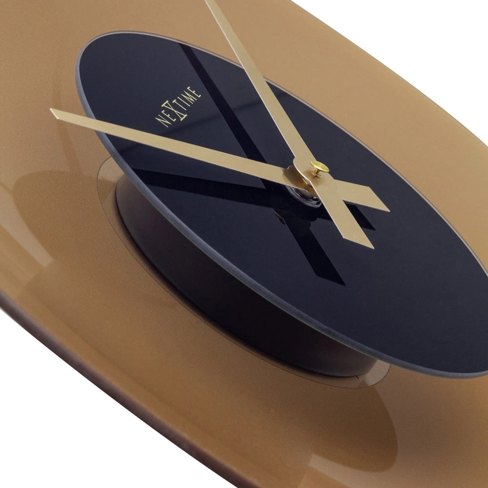 Float Glass Wall Clock 40cm - Brown