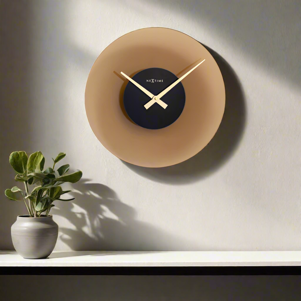 Float Glass Wall Clock 40cm - Brown