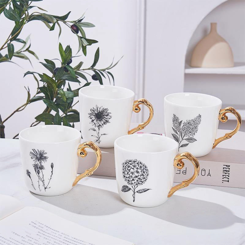 Flora Ceramic Mug White - Daisy