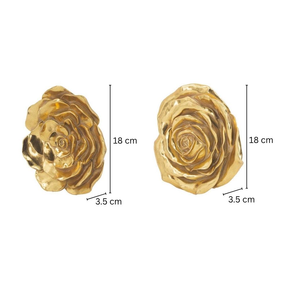 Flower Wall Sculptures Small, Set of 2 - Gold