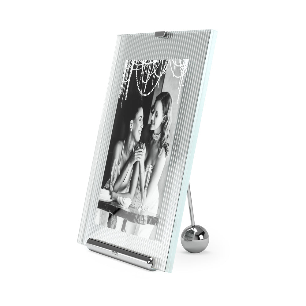 Flute Photo Frame Large - Chrome