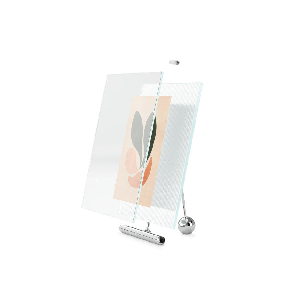 Flute Photo Frame Large - Chrome