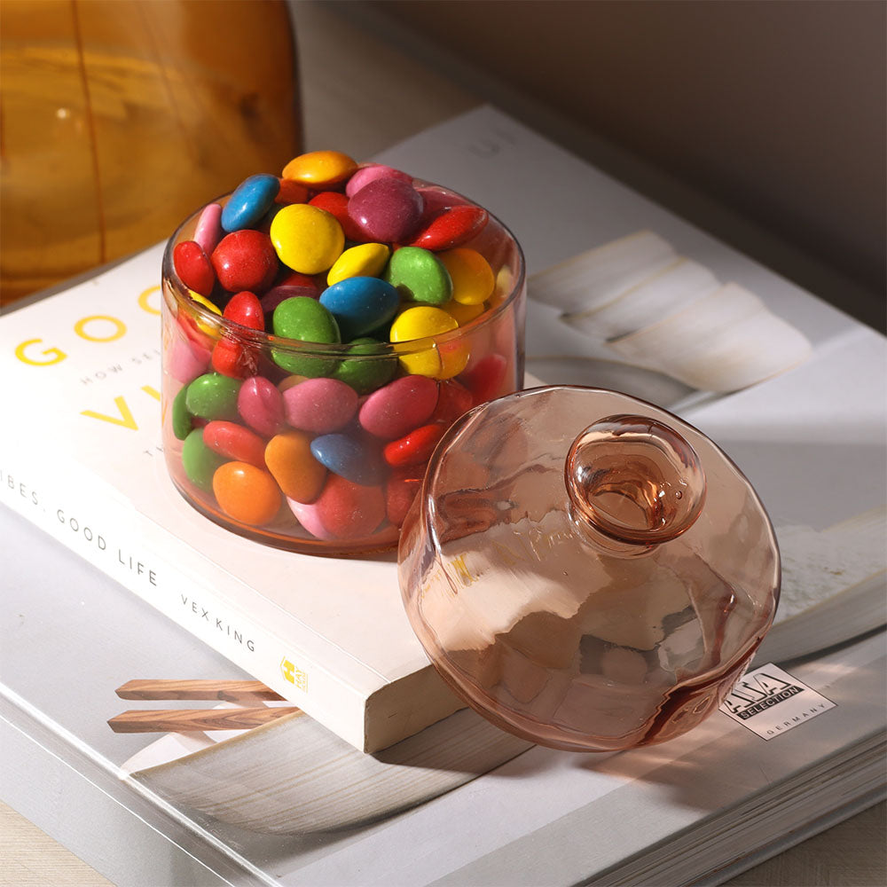 Fluted Glass Storage Jar - Mocha