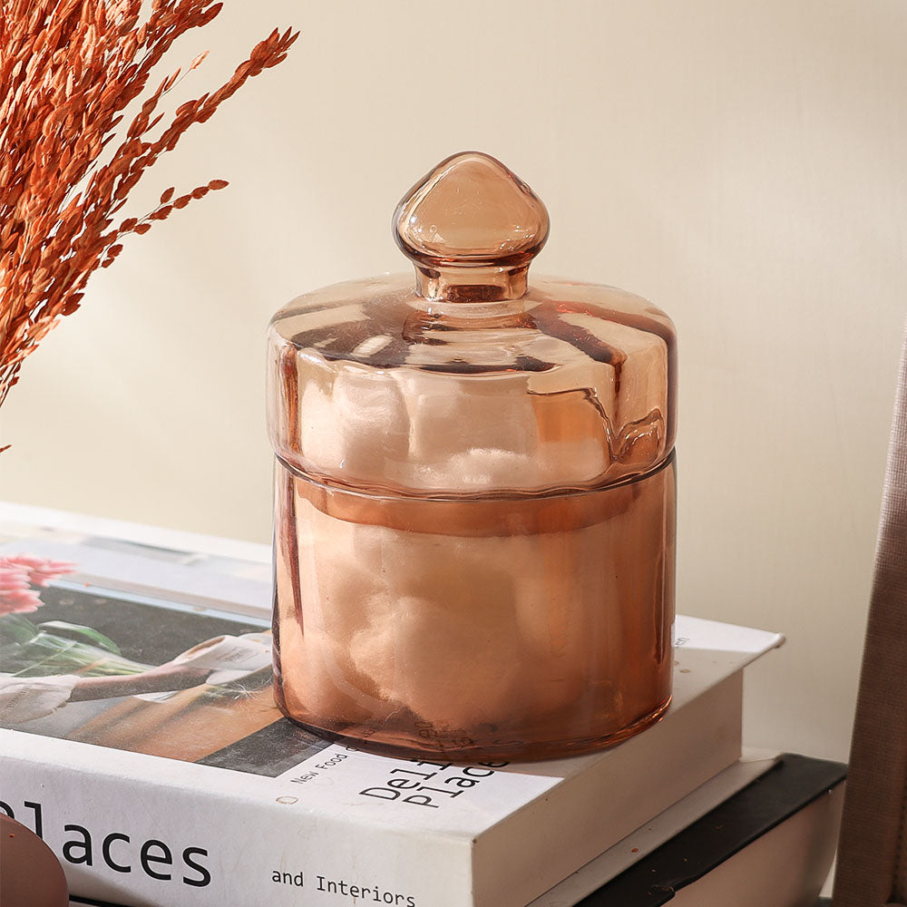 Fluted Glass Storage Jar - Mocha