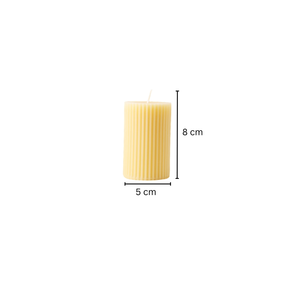 Fluted Column Candle Small - Cream