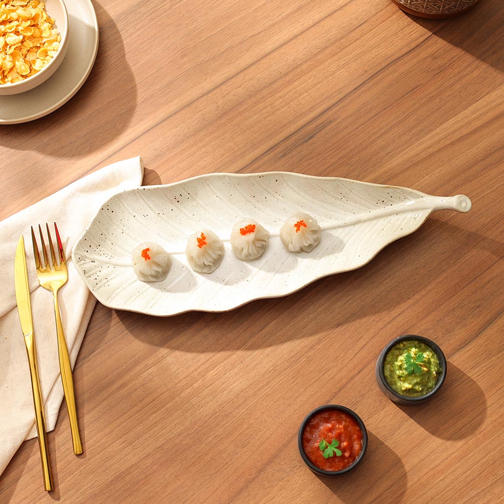 Folie Serving Platter - Speckled White