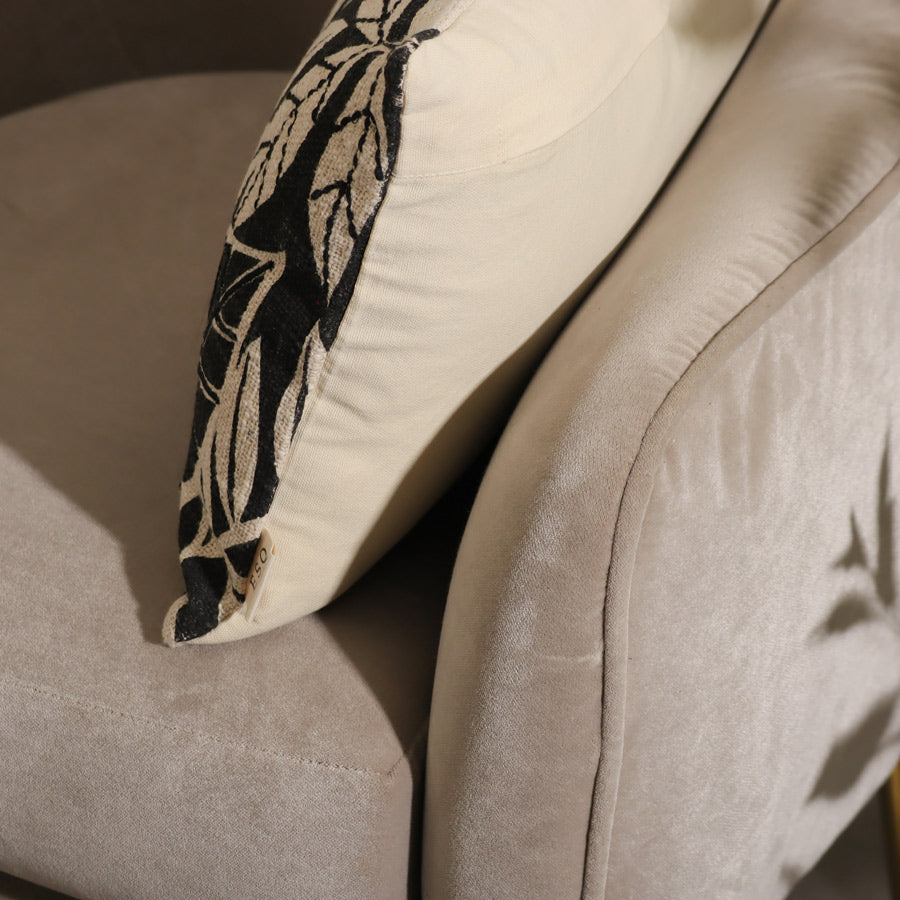 Forest Embroidered Rectangular Cushion Cover 50x30cm - Black White