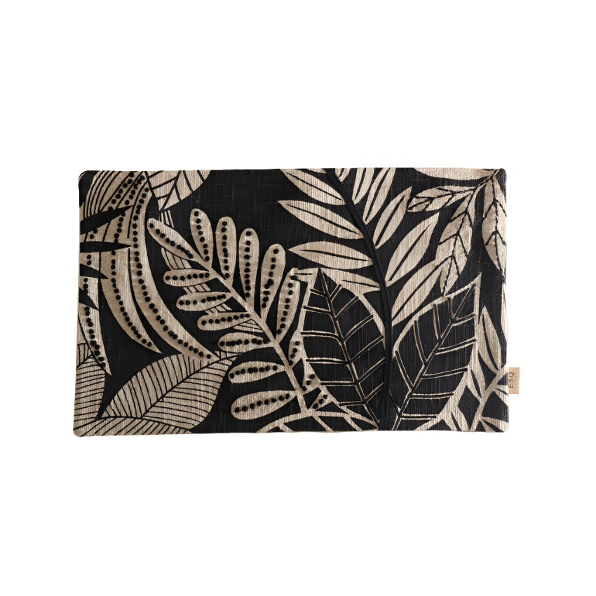 Forest Embroidered Rectangular Cushion Cover 50x30cm - Black White