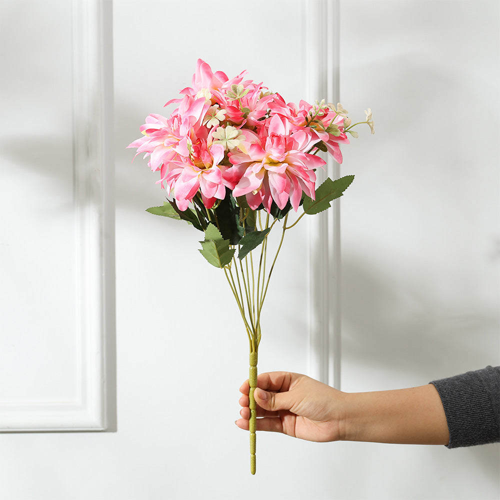 Formal Dahlias Faux Stem - Pink Sunrise