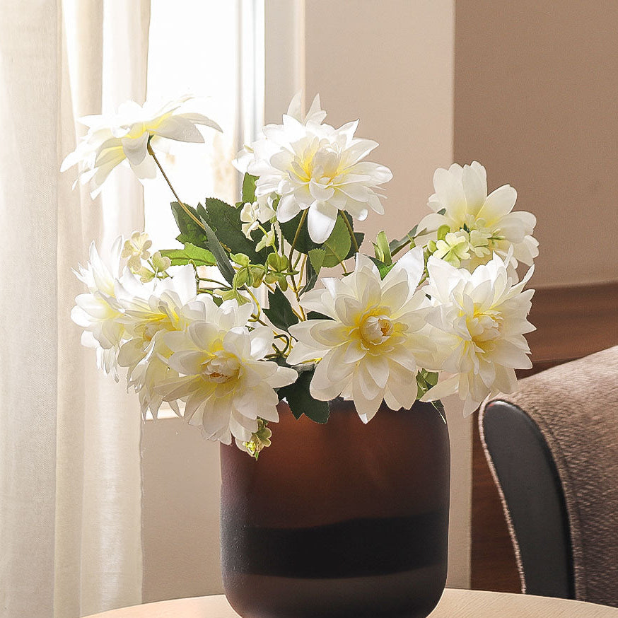 Formal Dahlias Faux Stem - Ivory